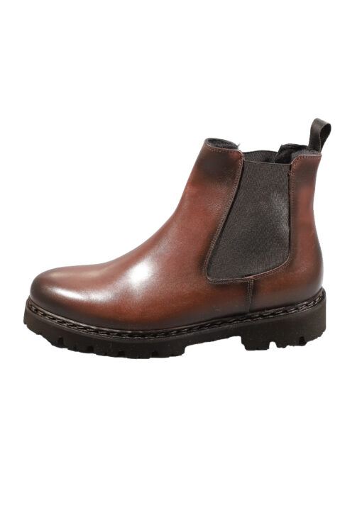 Original Italienische Stiefeletten Bordeaux Leder Herren A611