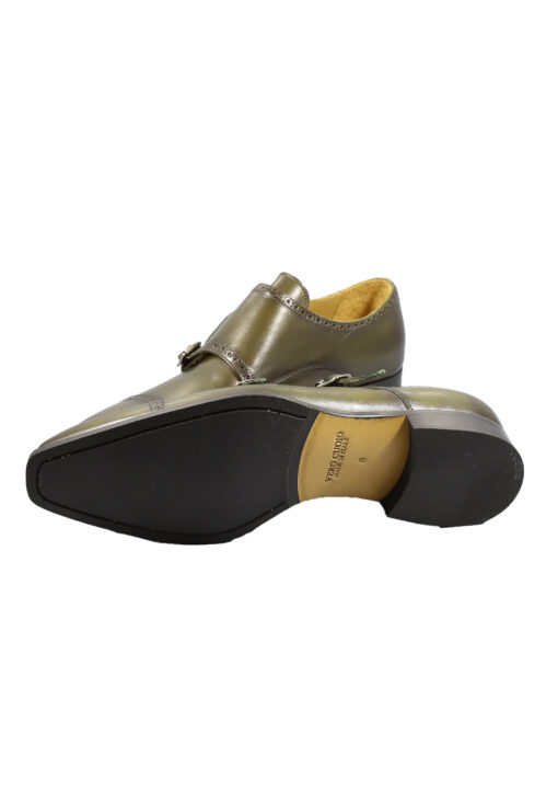 Alternative view of Original Italienische Elegante Schuhe Grün Leder Herren A614