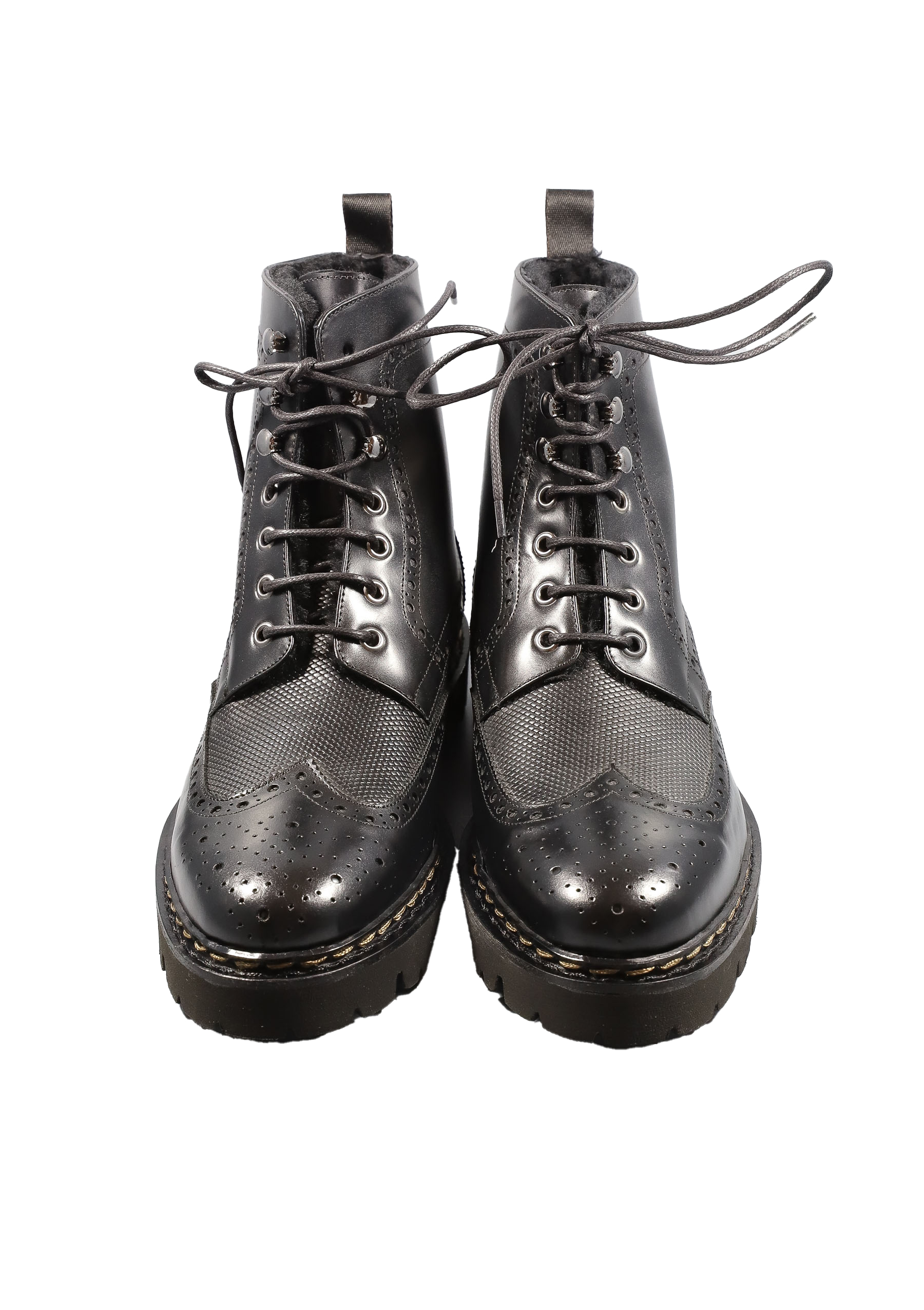 Original Italienische Stiefeletten Schwarz Leder Herren A612 – Bild 4