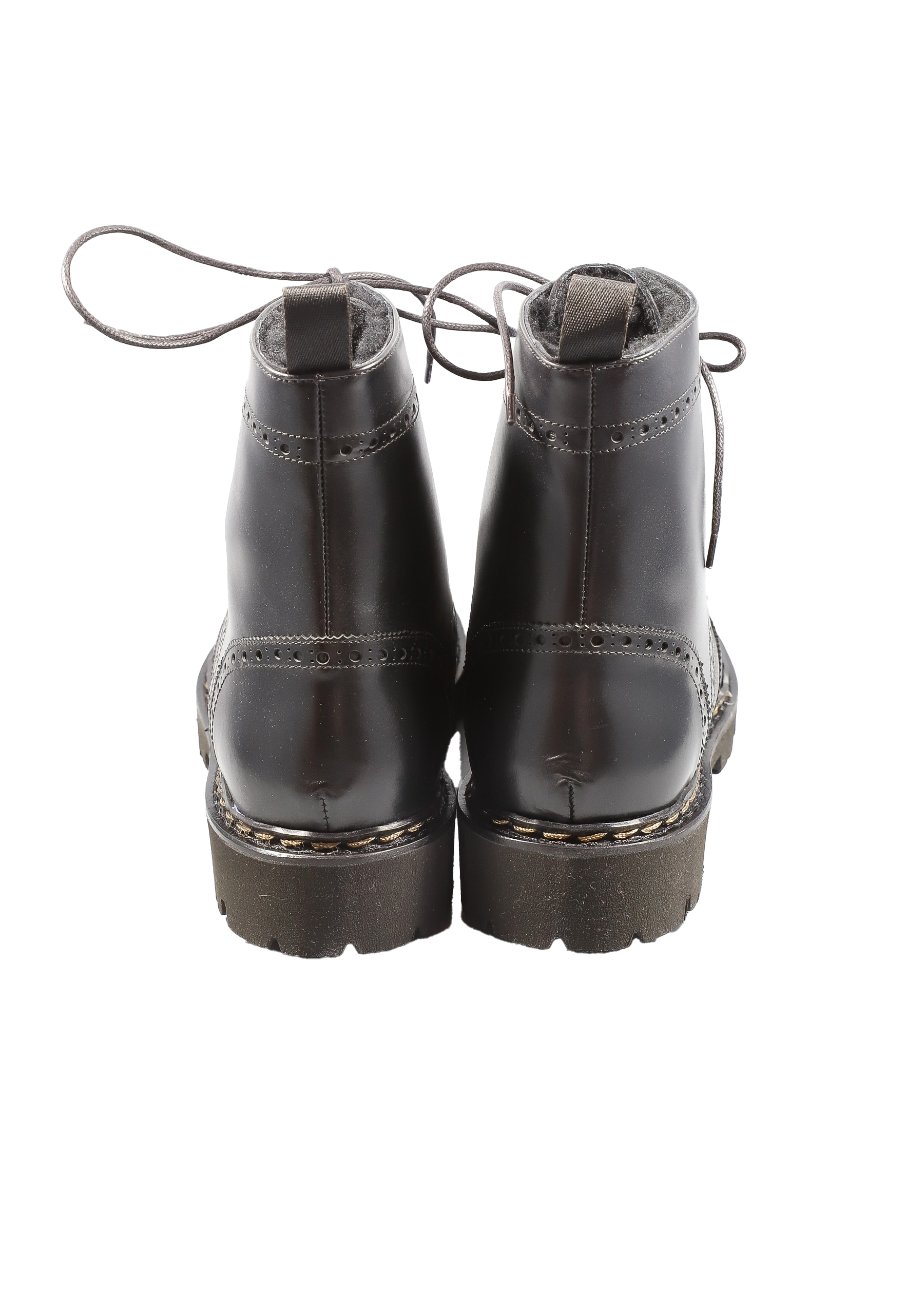 Original Italienische Stiefeletten Schwarz Leder Herren A612 – Bild 3