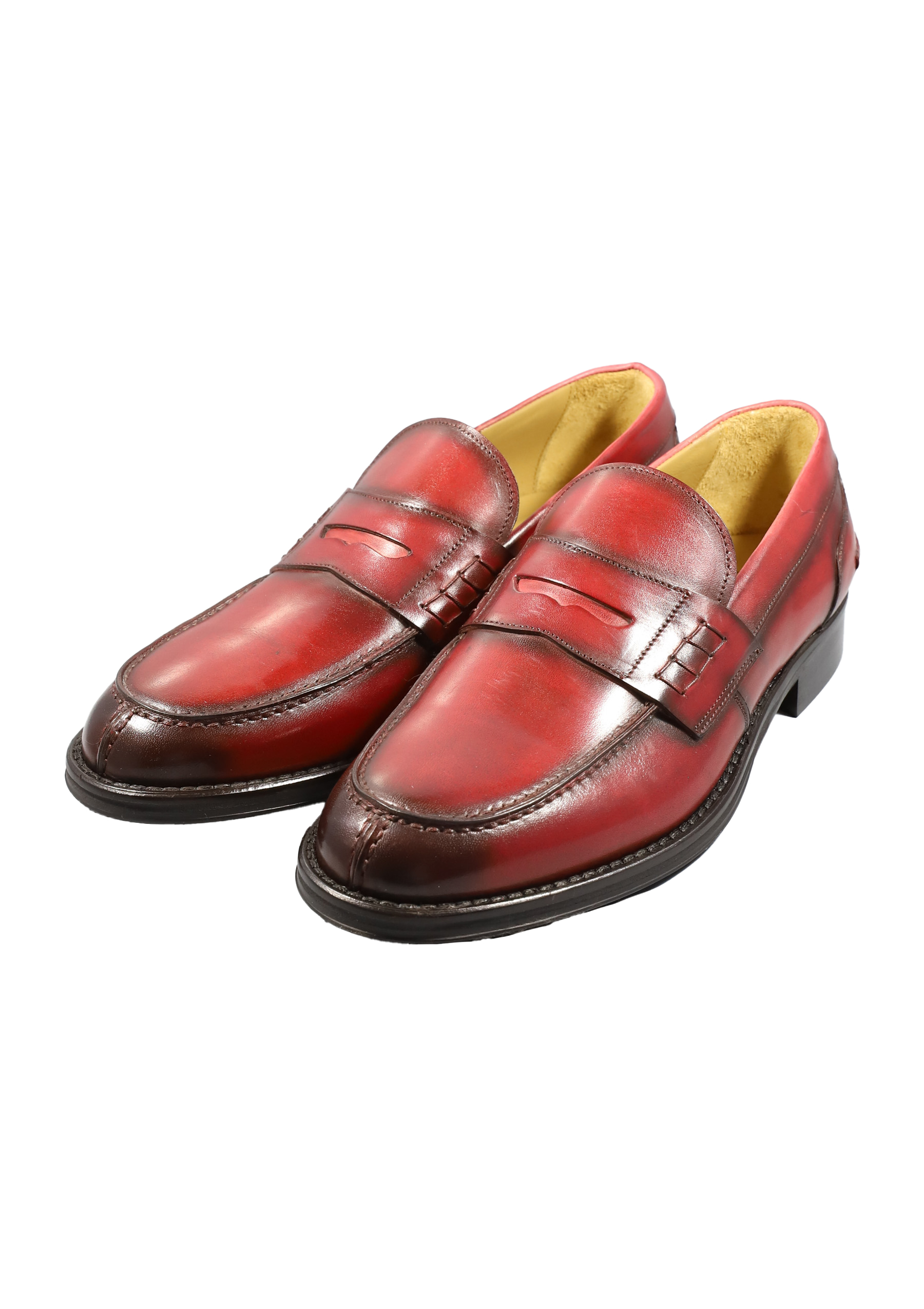 Original Italienische Loafer Rot Leder Herren A617 – Bild 5