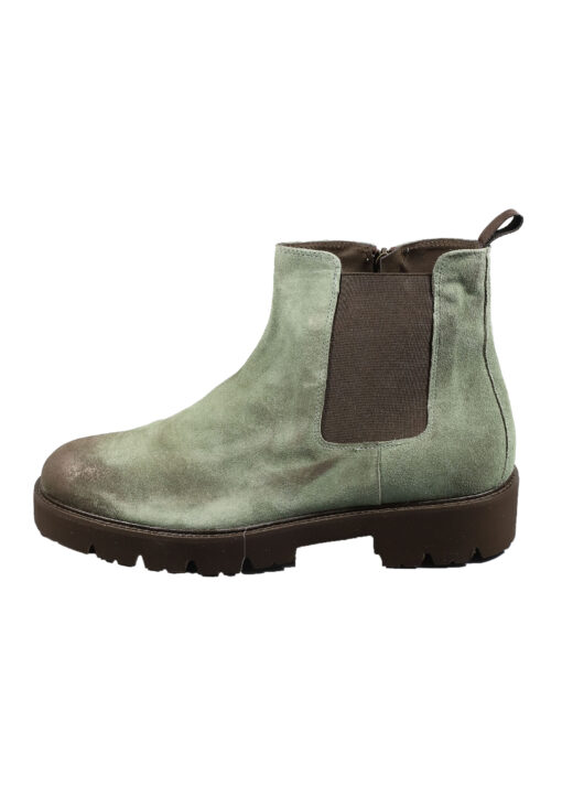 Original Italienische Stiefeletten Grün Wildleder Herren A602