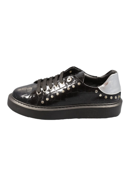 Original Italienische Sneaker  Schwarz Leder Herren A610