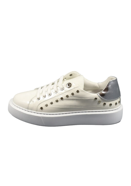 Original Italienische Sneakers Weiss Leder Herren A609