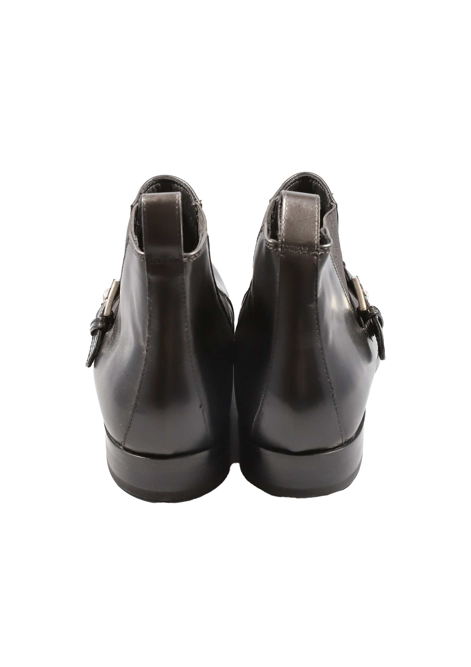 Original Italienische Stiefeletten Schwarz Leder Herren A619 – Bild 5