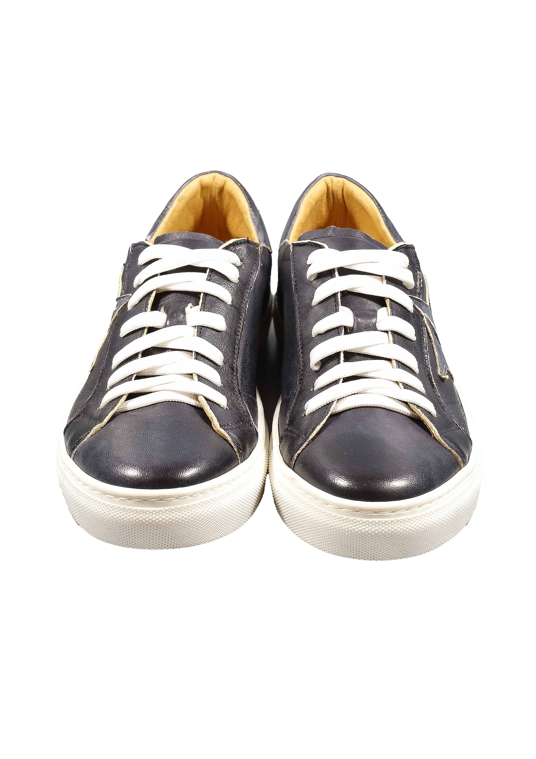 Original Italienische Sneakers Blau Leder Herren A653 – Bild 5