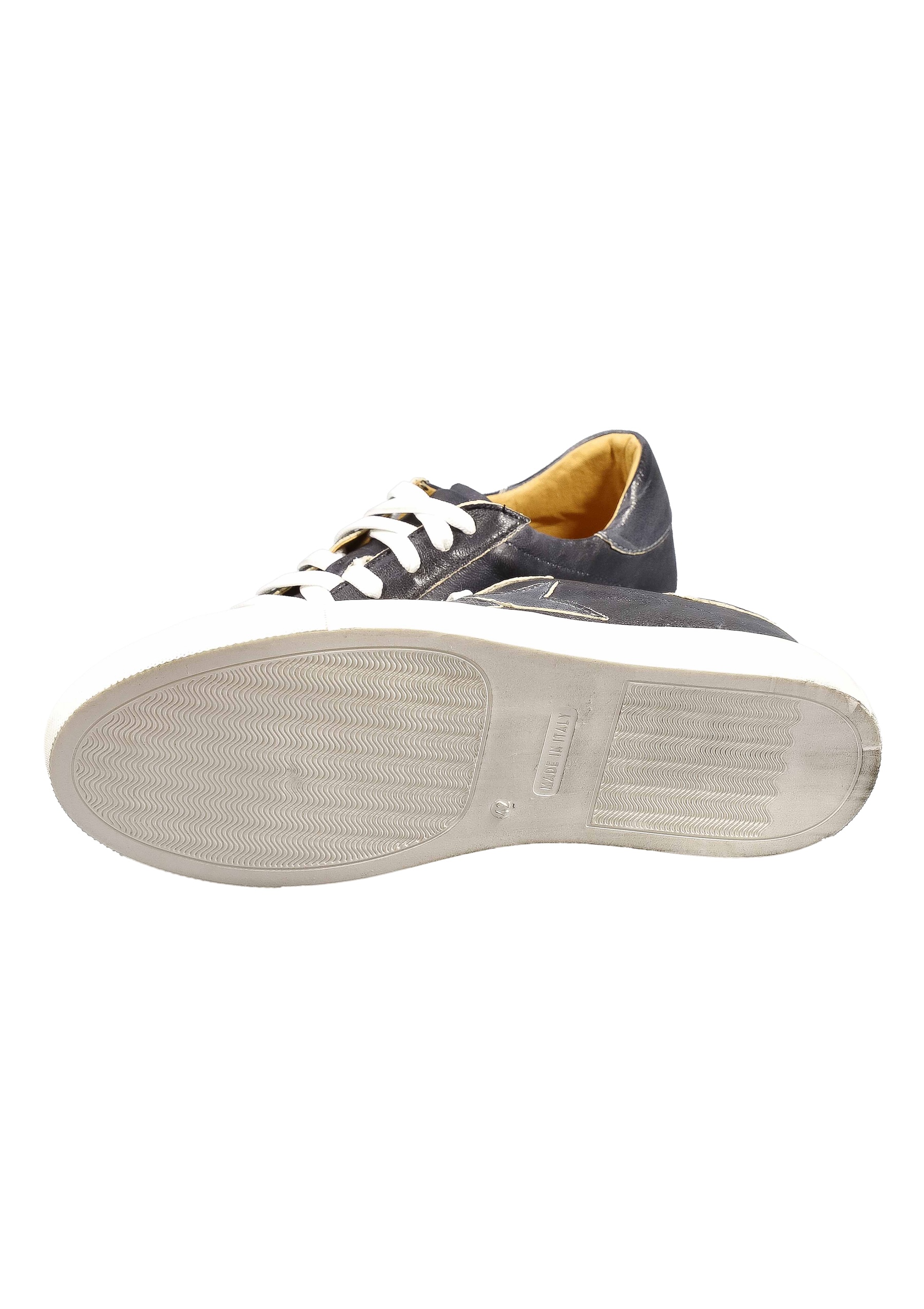 Original Italienische Sneakers Blau Leder Herren A653 – Bild 3