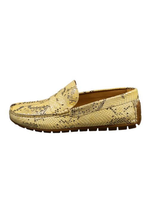 Original Italienische Loafers Reptilienmuster beige Leder Herren A671
