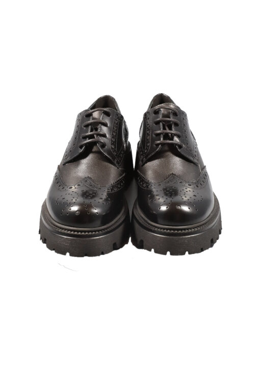 Original Italienische Cityschuhe Schwarz Leder Damen B625 – Bild 5