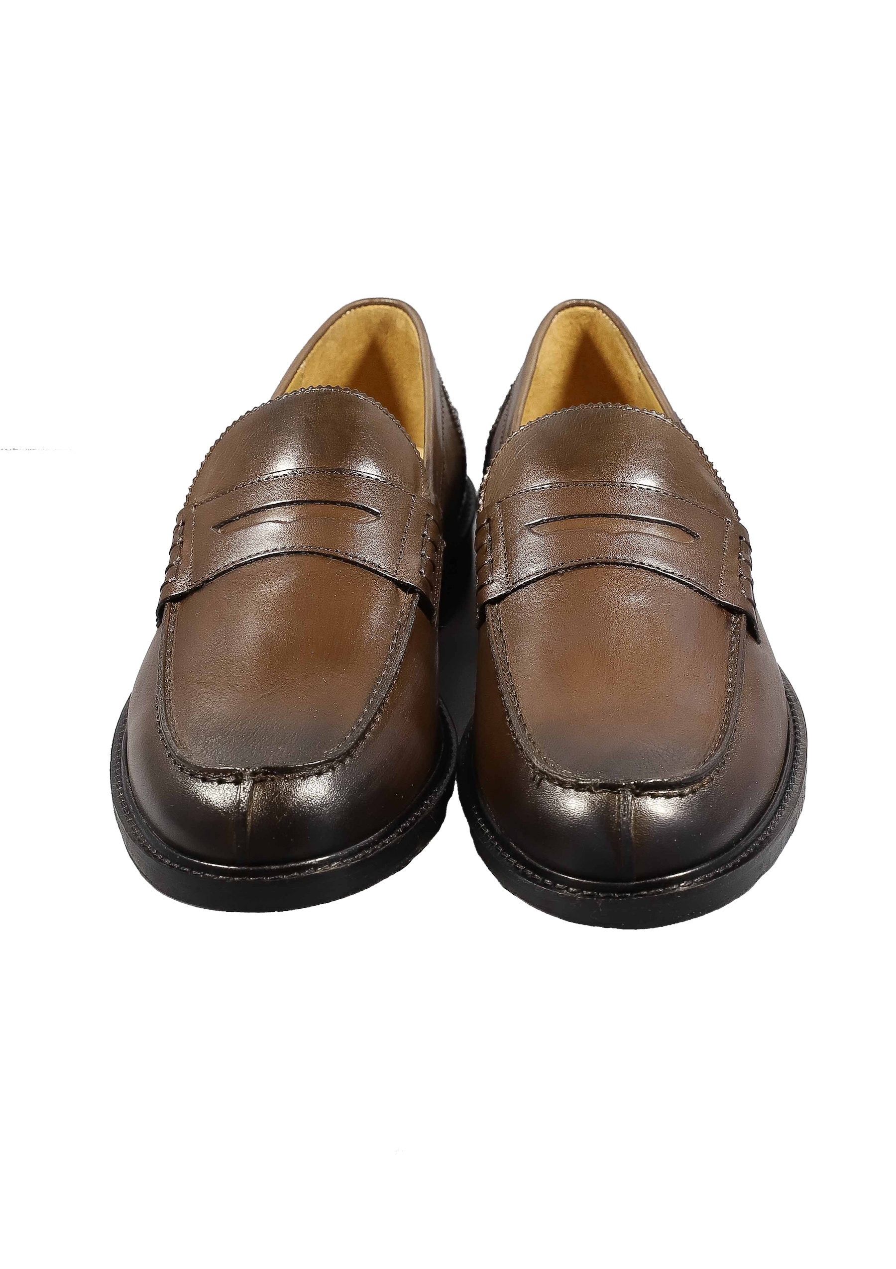 Original Italienische Loafers Braun Leder Herren A658 – Bild 5