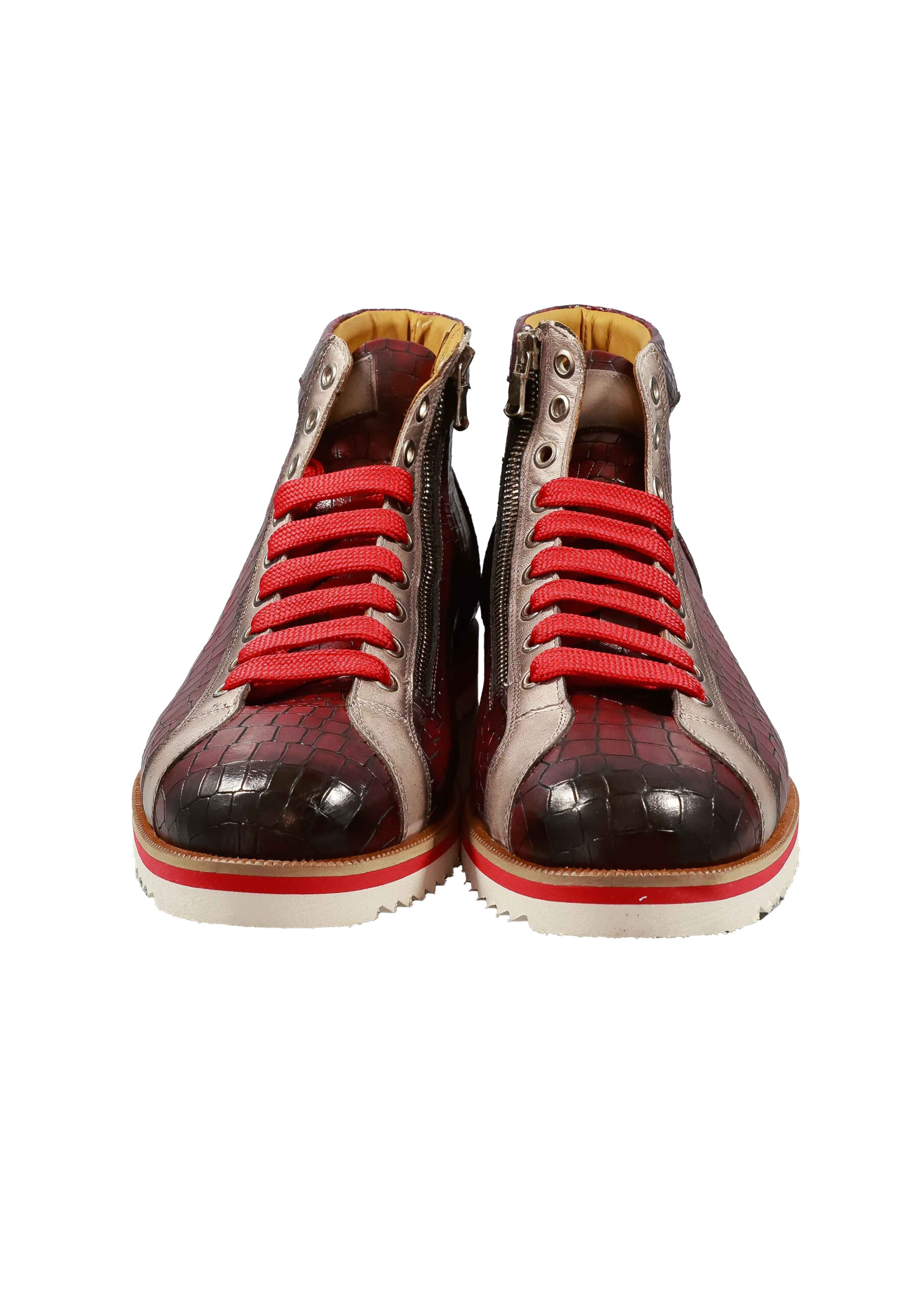 Alternative view of Original Italienische Sneakers Rot Leder Herren A706