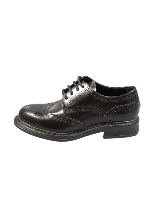 Original Italienische Cityschuhe Schwarz Leder Damen B621