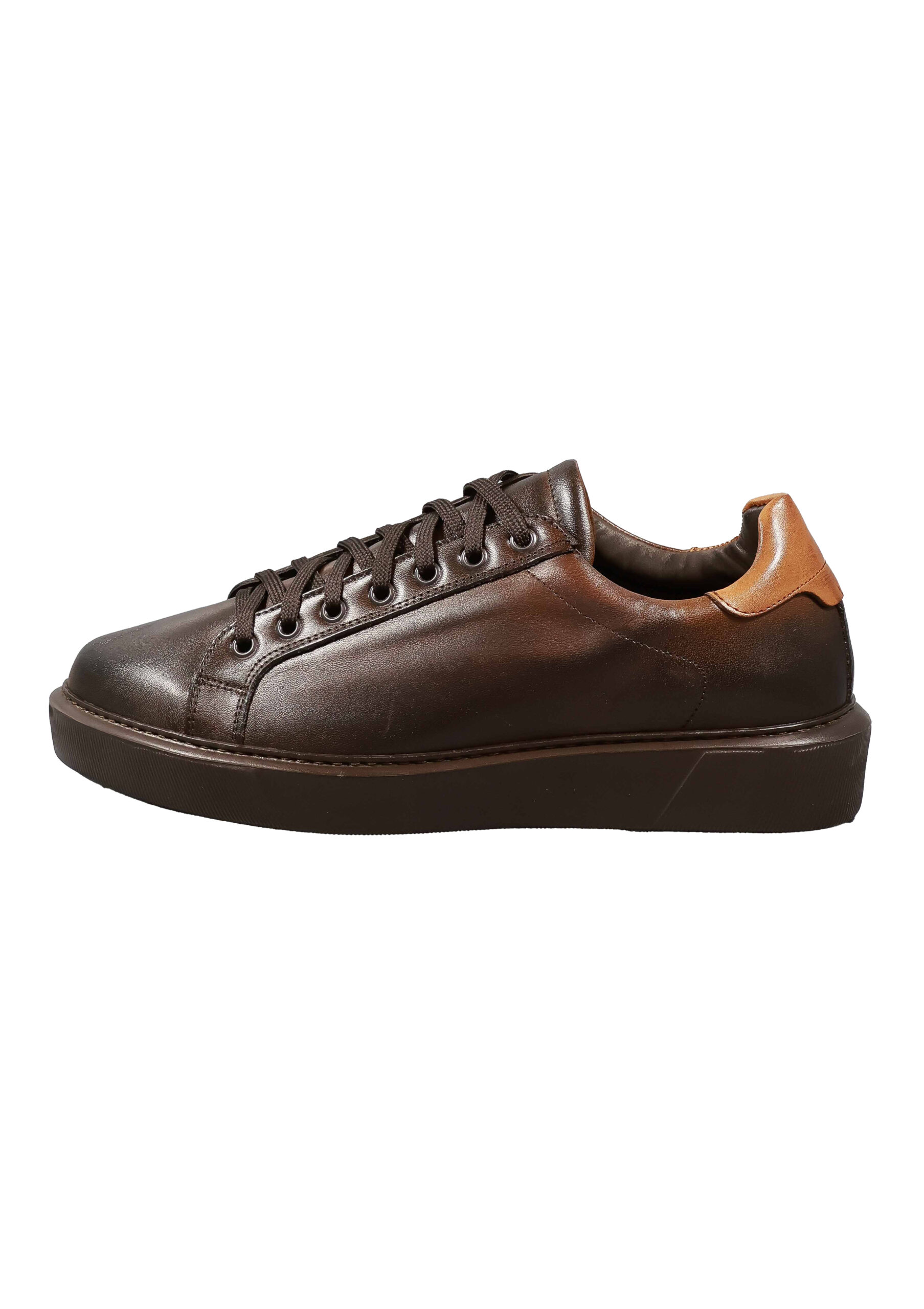 Original Italienische Sneakers Braun Leder Herren A705