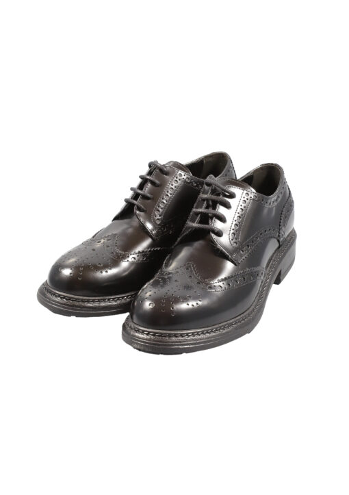 Original Italienische Cityschuhe Schwarz Leder Damen B621 – Bild 4