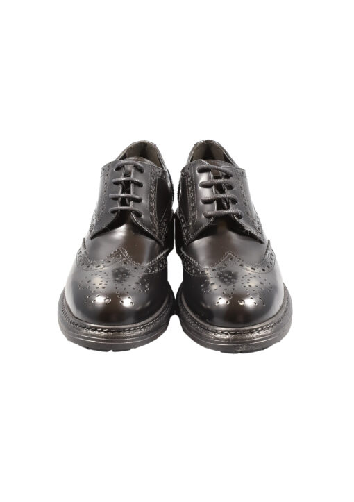 Original Italienische Cityschuhe Schwarz Leder Damen B621 – Bild 3
