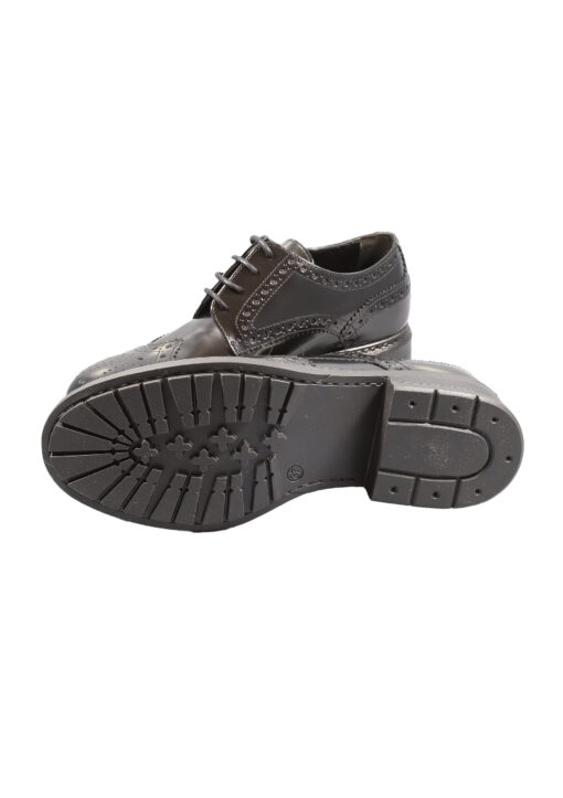 Original Italienische Cityschuhe Schwarz Leder Damen B621 – Bild 5