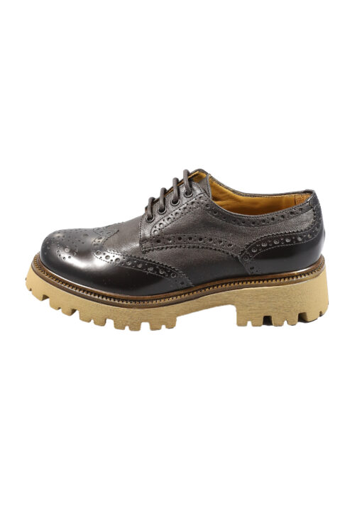 Original Italienische Cityschuhe Schwarz Leder Damen B622