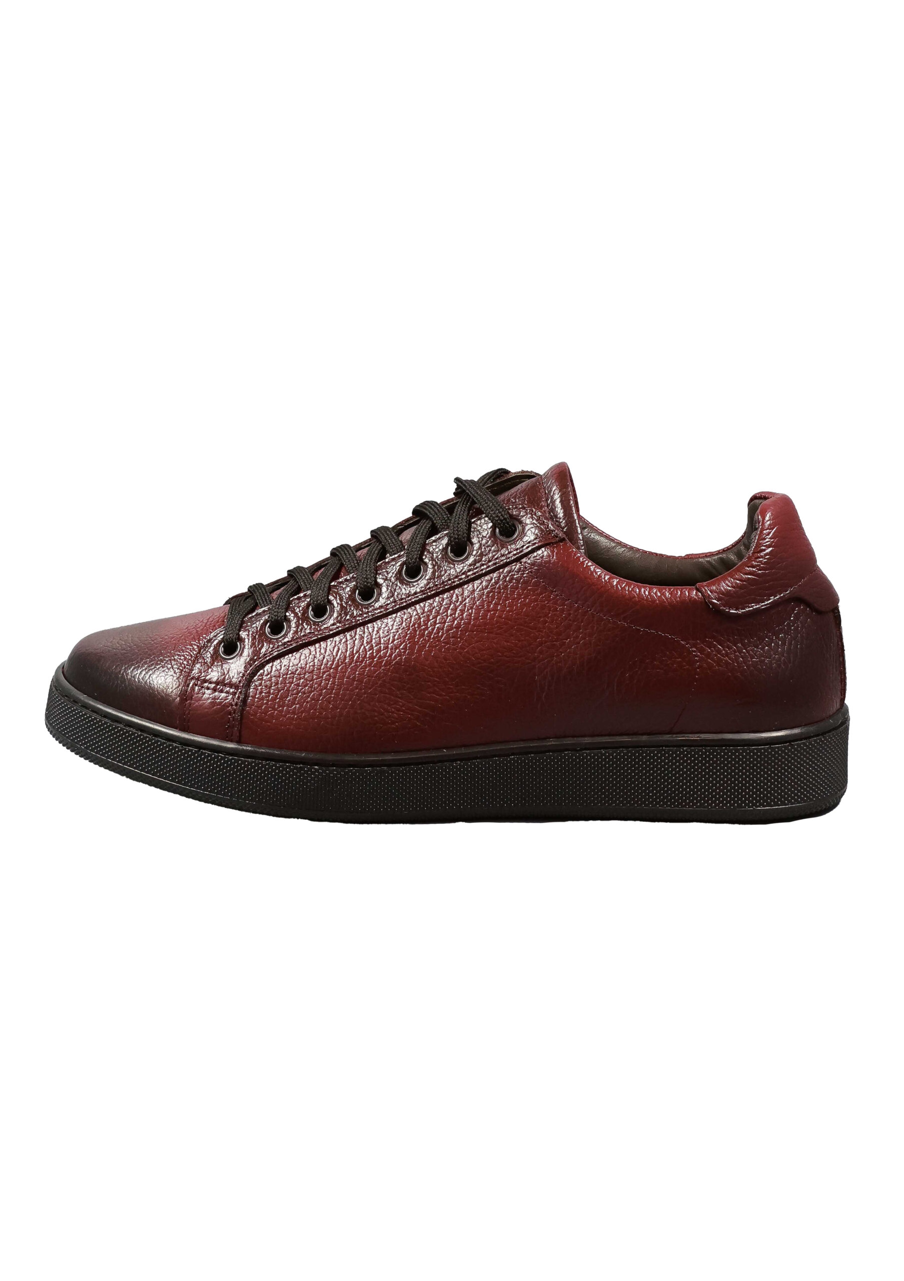 Original Italienische Sneakers Bordeaux Leder Herren A703