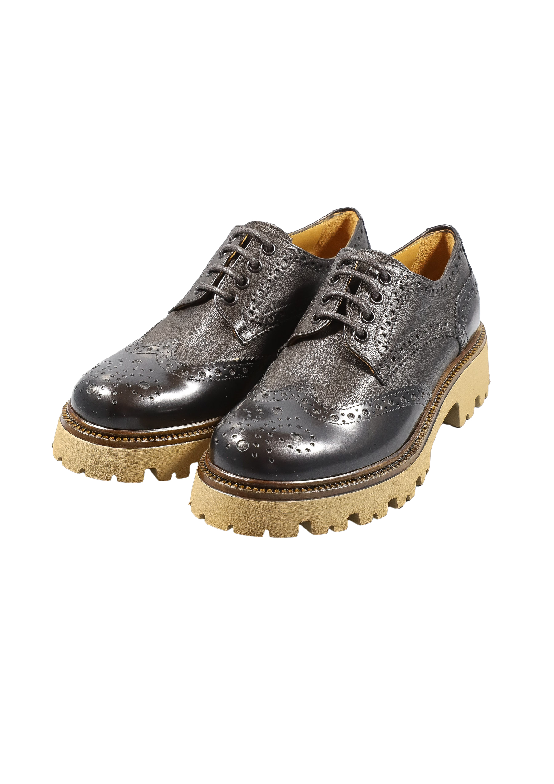 Original Italienische Cityschuhe Schwarz Leder Damen B622 – Bild 4