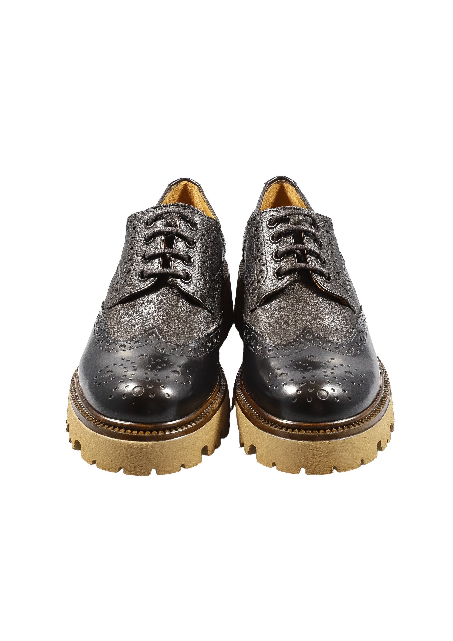 Original Italienische Cityschuhe Schwarz Leder Damen B622 – Bild 3