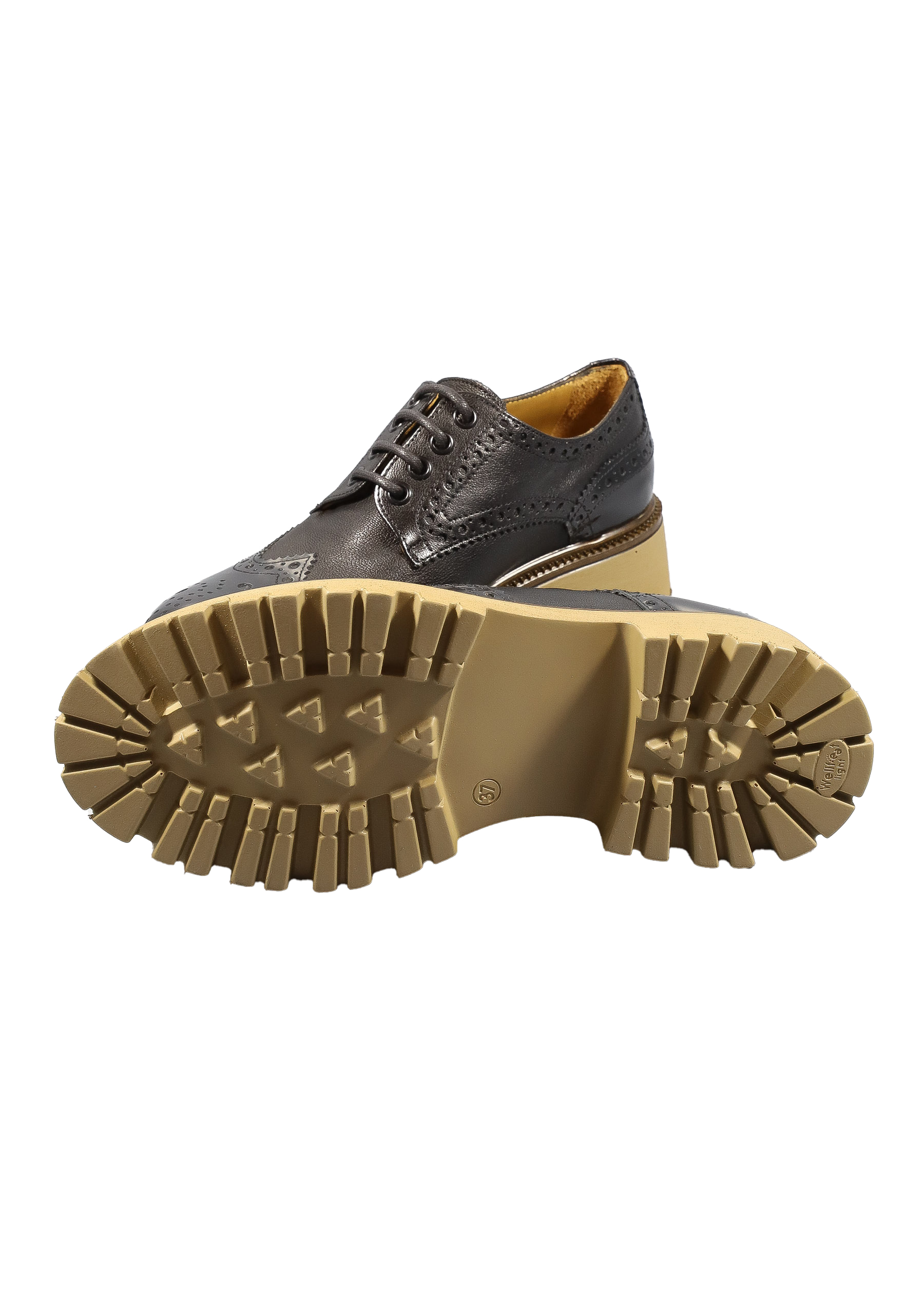 Original Italienische Cityschuhe Schwarz Leder Damen B622 – Bild 5