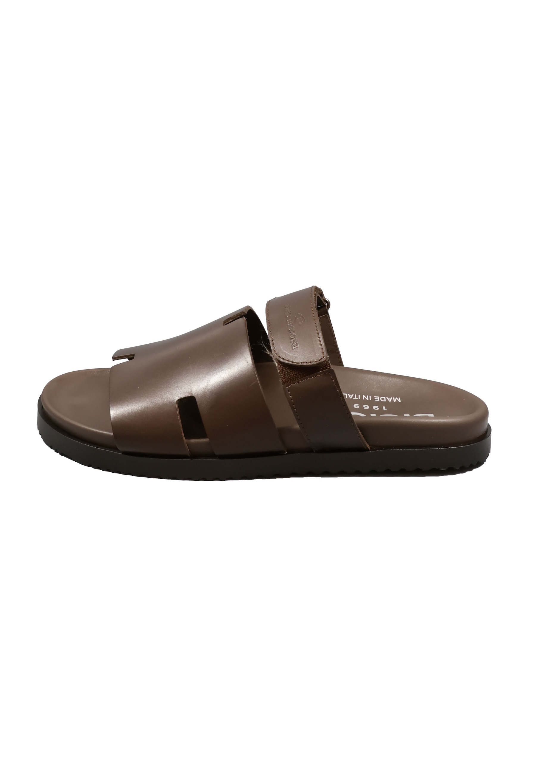 Original Italienische Sandalen Braun Leder Herren A673