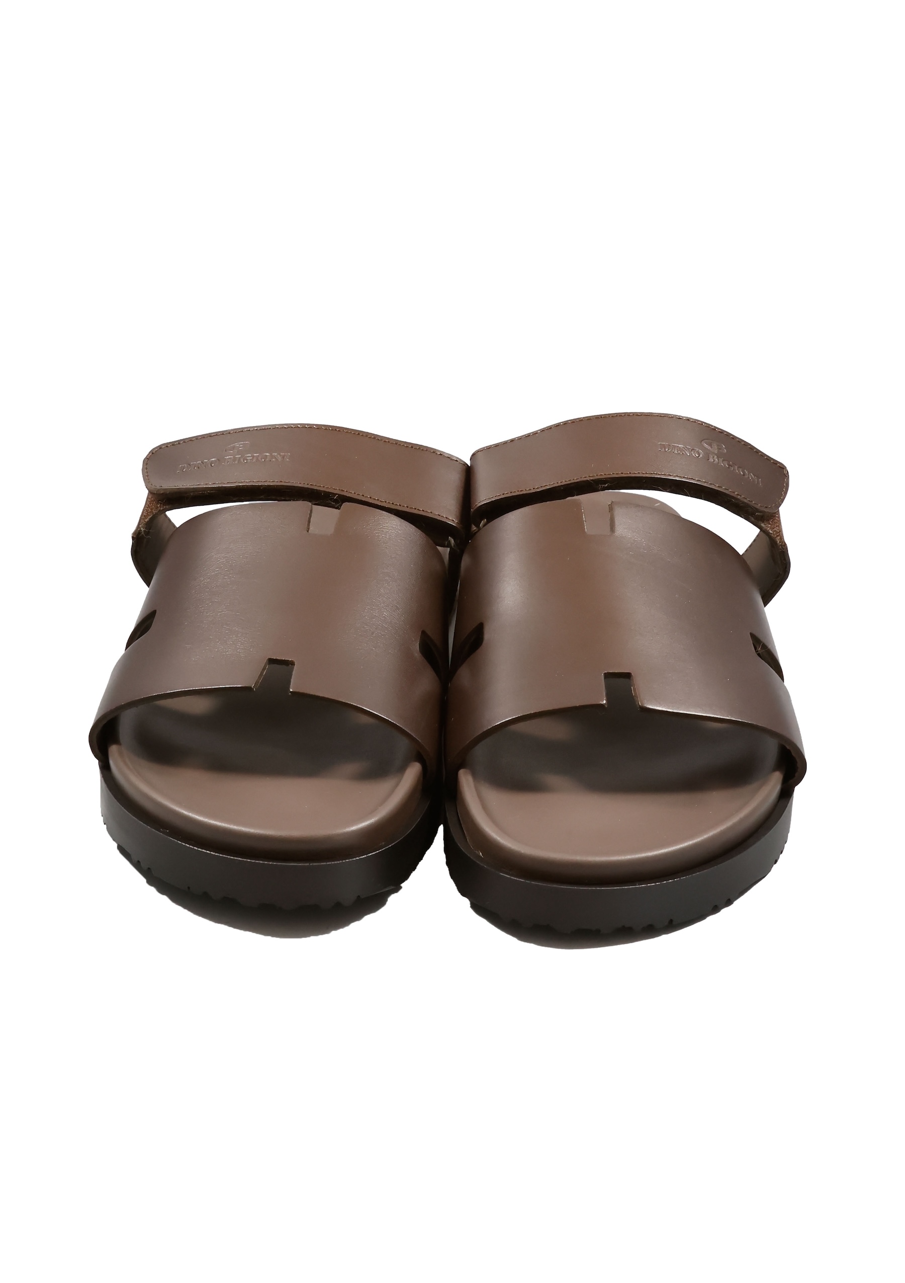 Original Italienische Sandalen Braun Leder Herren A673 – Bild 4