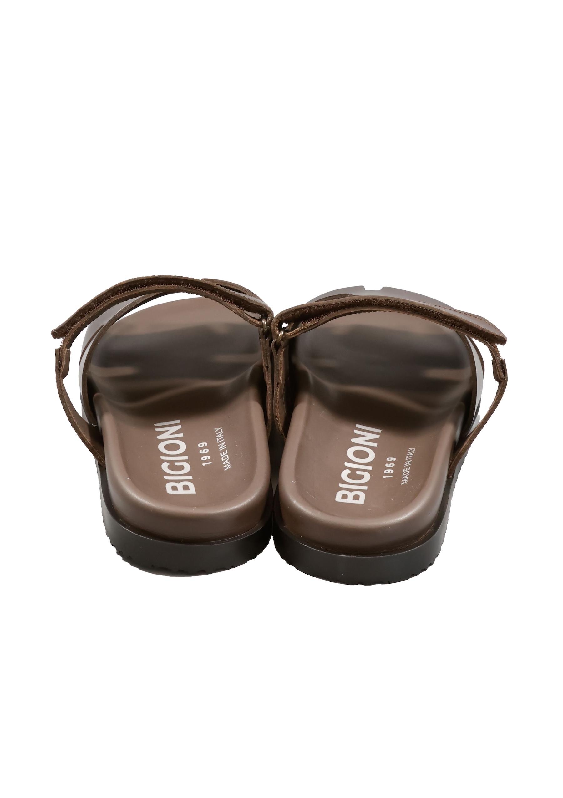 Original Italienische Sandalen Braun Leder Herren A673 – Bild 3