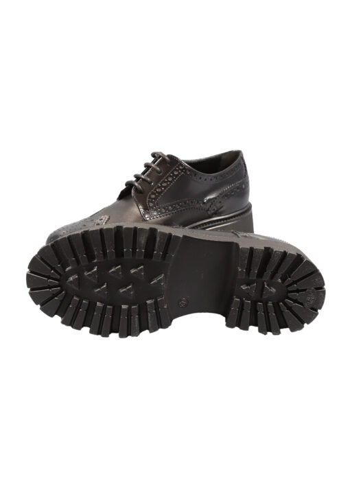 Original Italienische Cityschuhe Schwarz Leder Damen B625 – Bild 3
