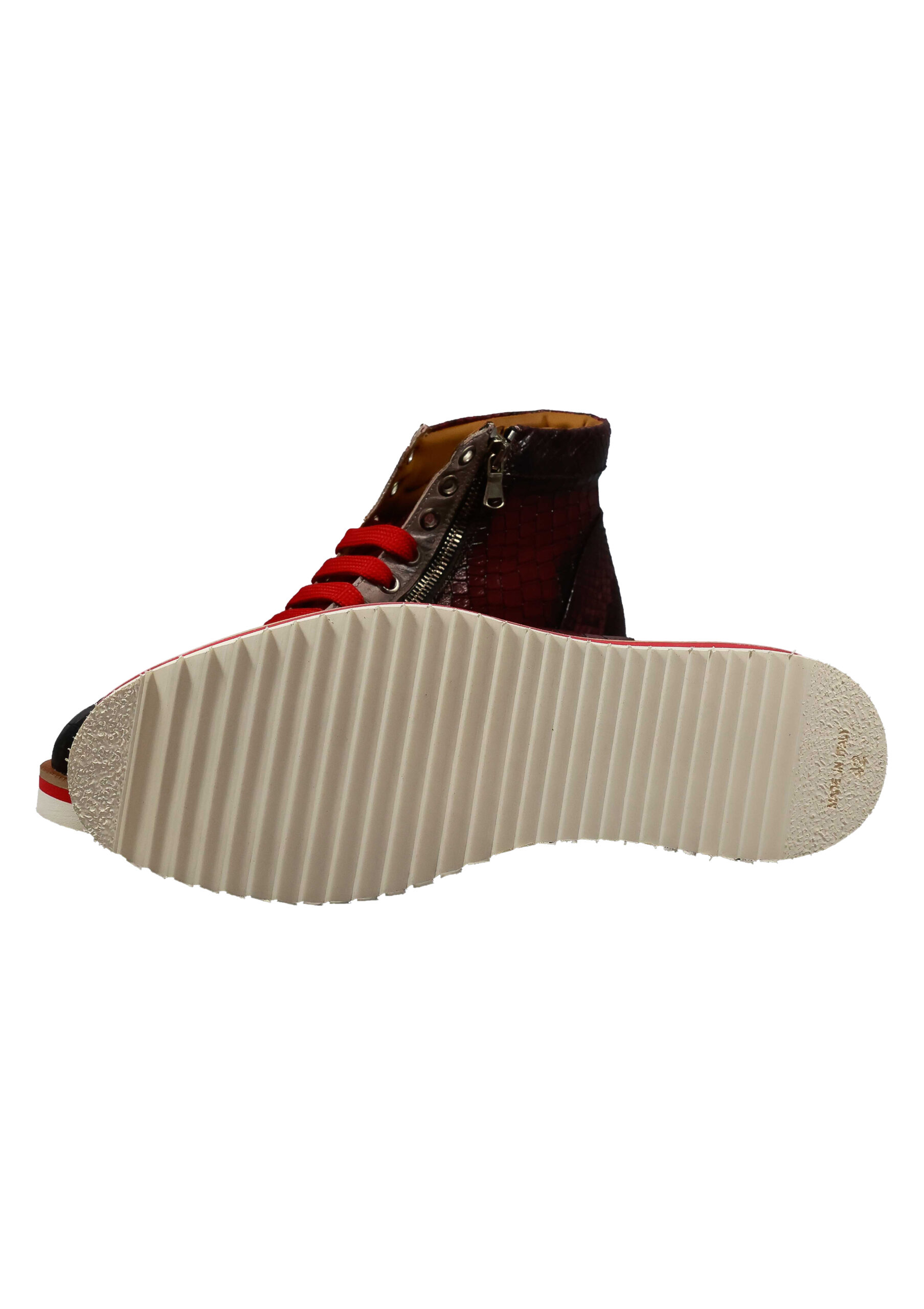 Original Italienische Sneakers Rot Leder Herren A706 – Bild 5