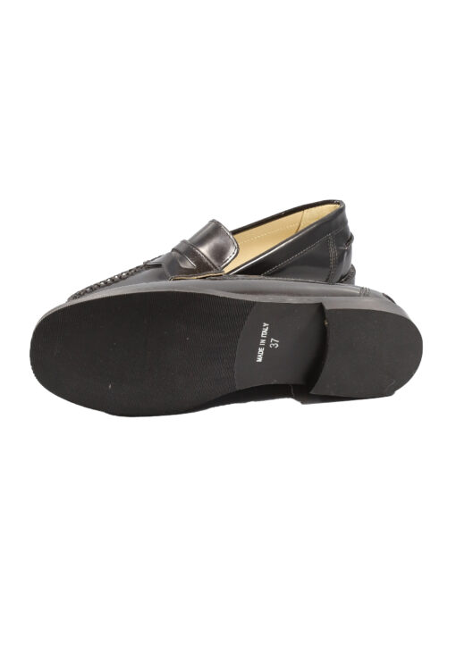Original Italienische Cityschuhe Schwarz Leder Damen B636 – Bild 5