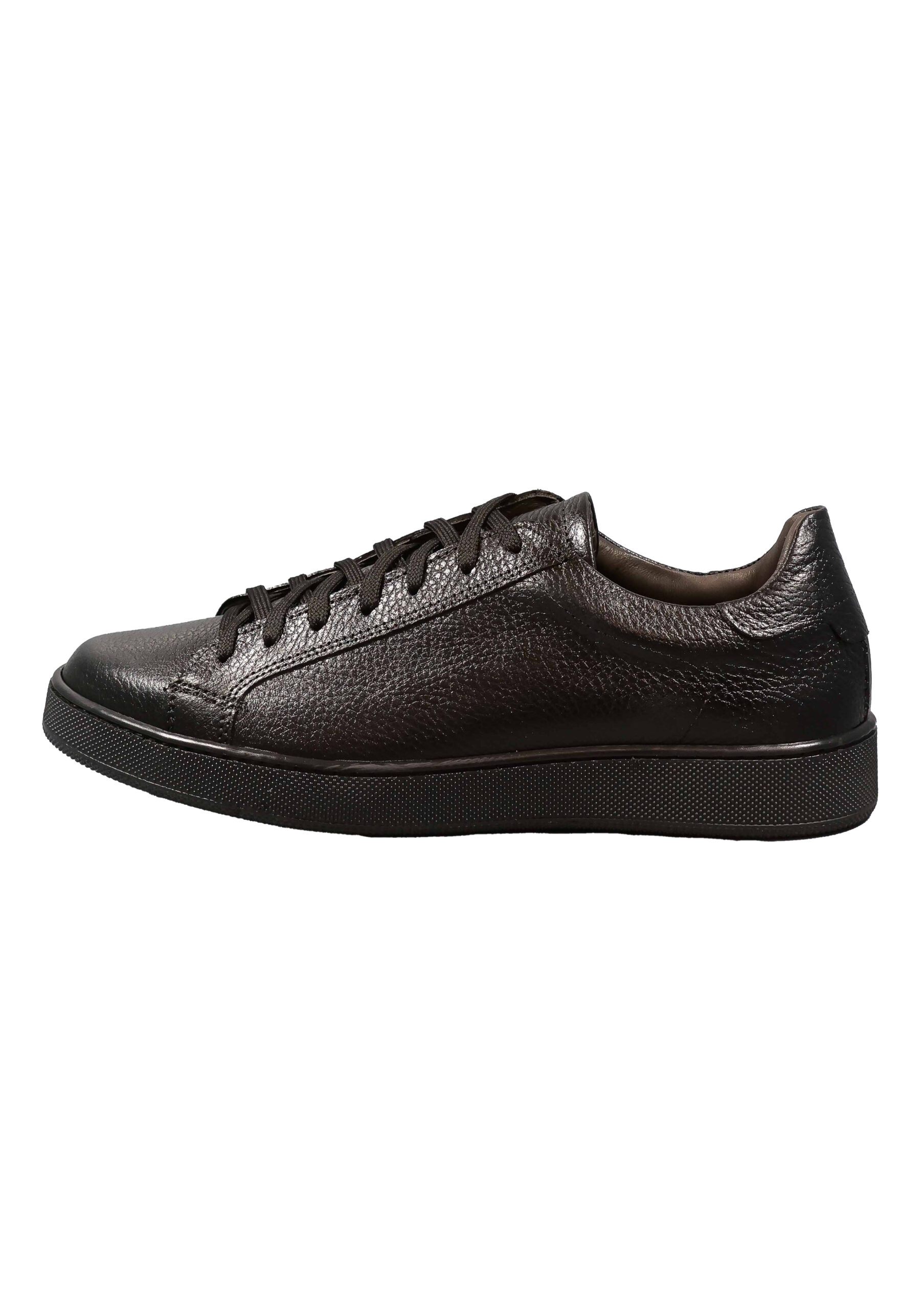 Original Italienische Sneakers Schwarz Leder Herren A700