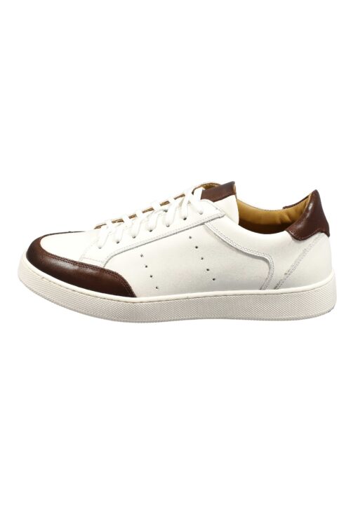 Original Italienische Sneakers Weiss Leder Herren A663