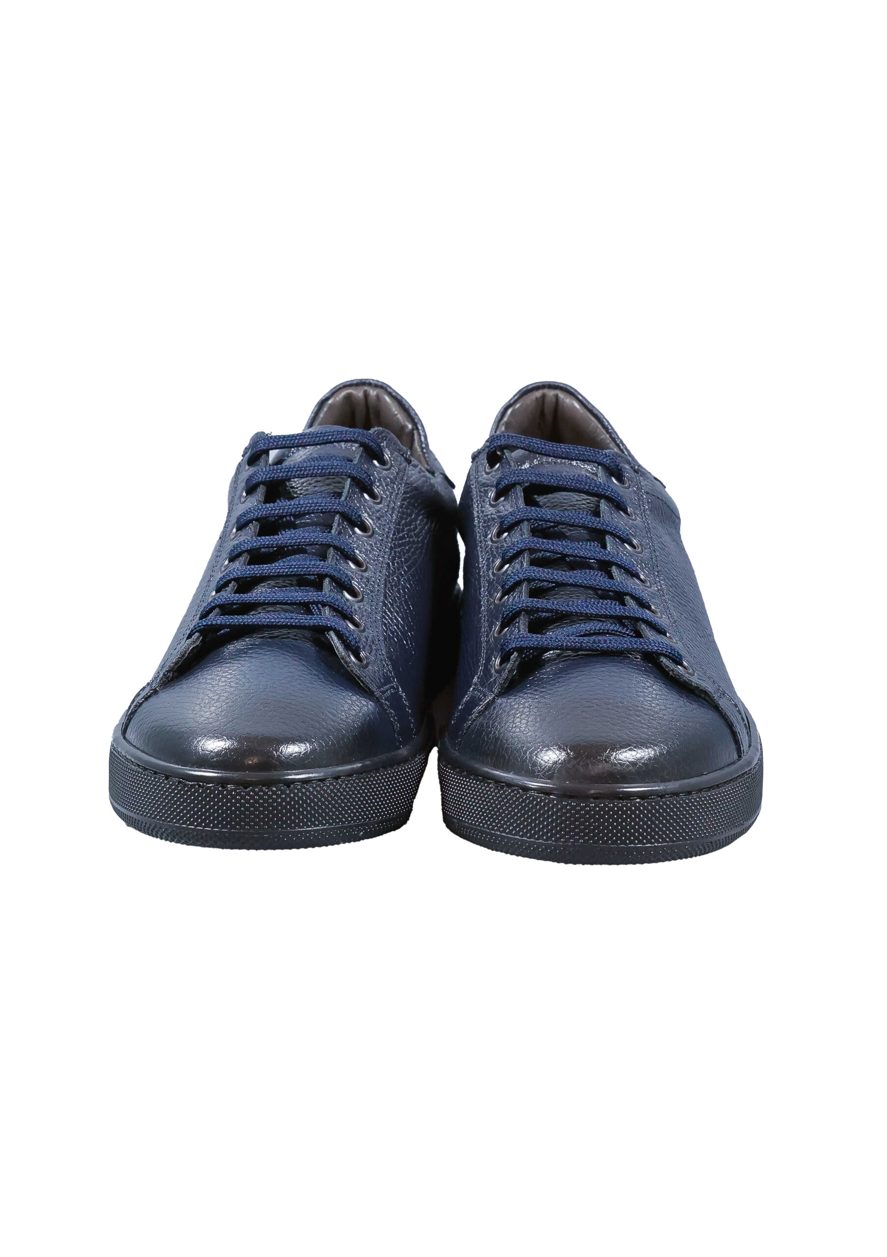Original Italienische Sneakers Blau Leder Herren A701 – Bild 2