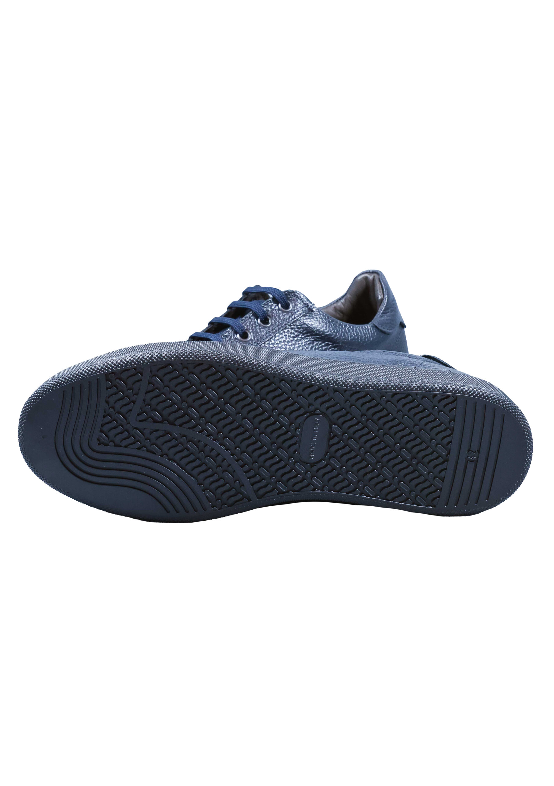 Original Italienische Sneakers Blau Leder Herren A701 – Bild 5