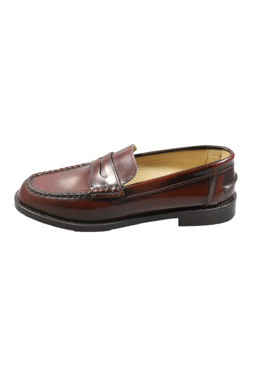 Original Italienische Loafer Bordeaux Leder Damen B635