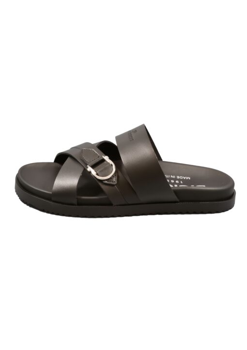 Original Italienische Sandalen Schwarz Leder Herren A 674