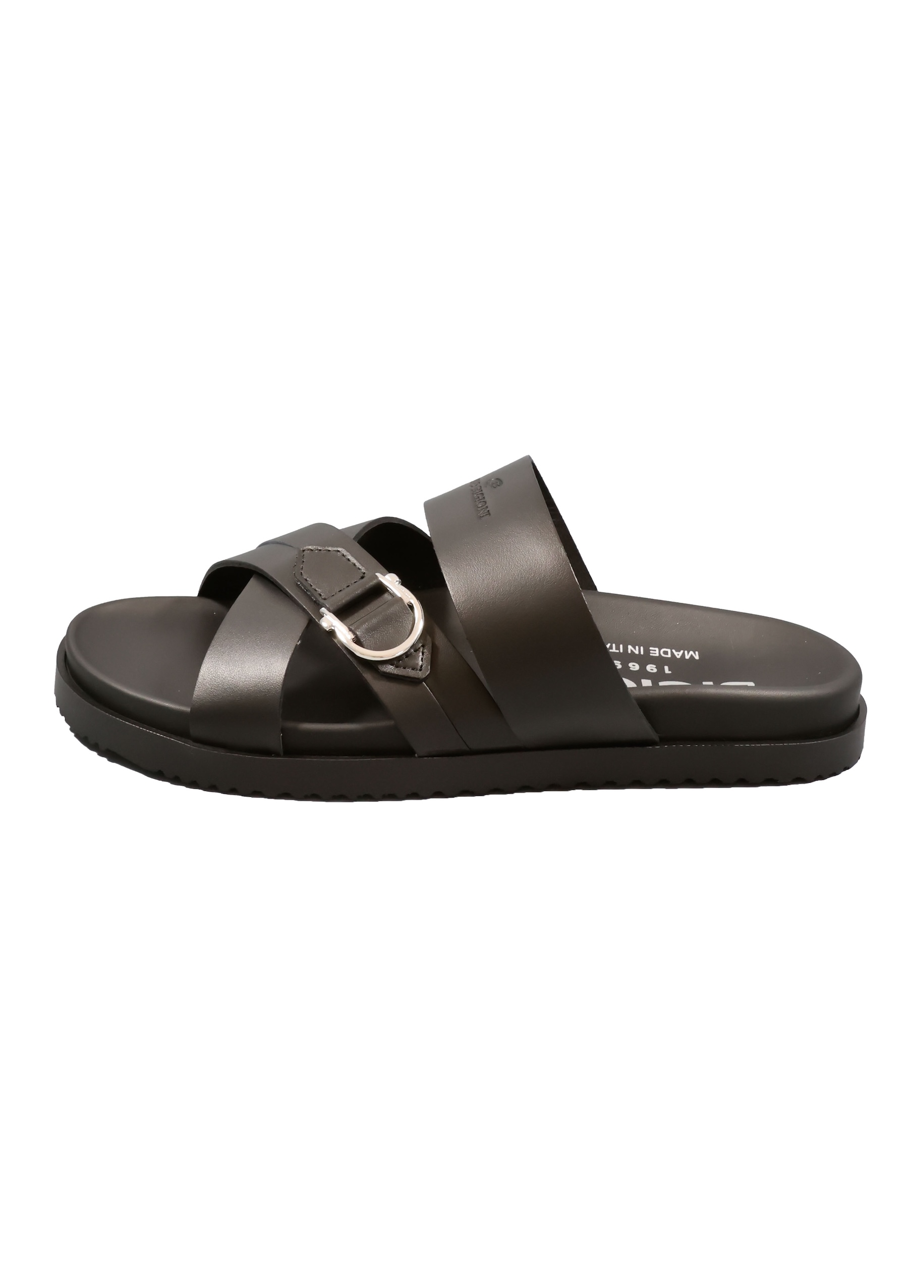 Original Italienische Sandalen Schwarz Leder Herren A 674
