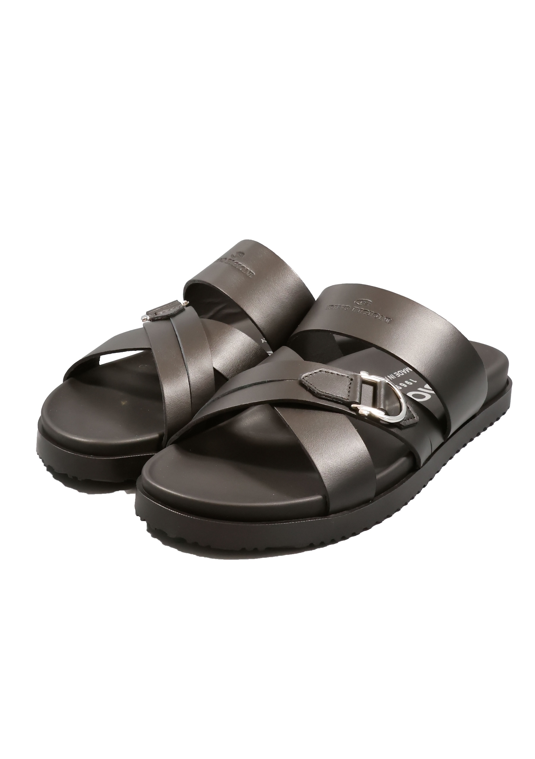 Original Italienische Sandalen Schwarz Leder Herren A 674 – Bild 2