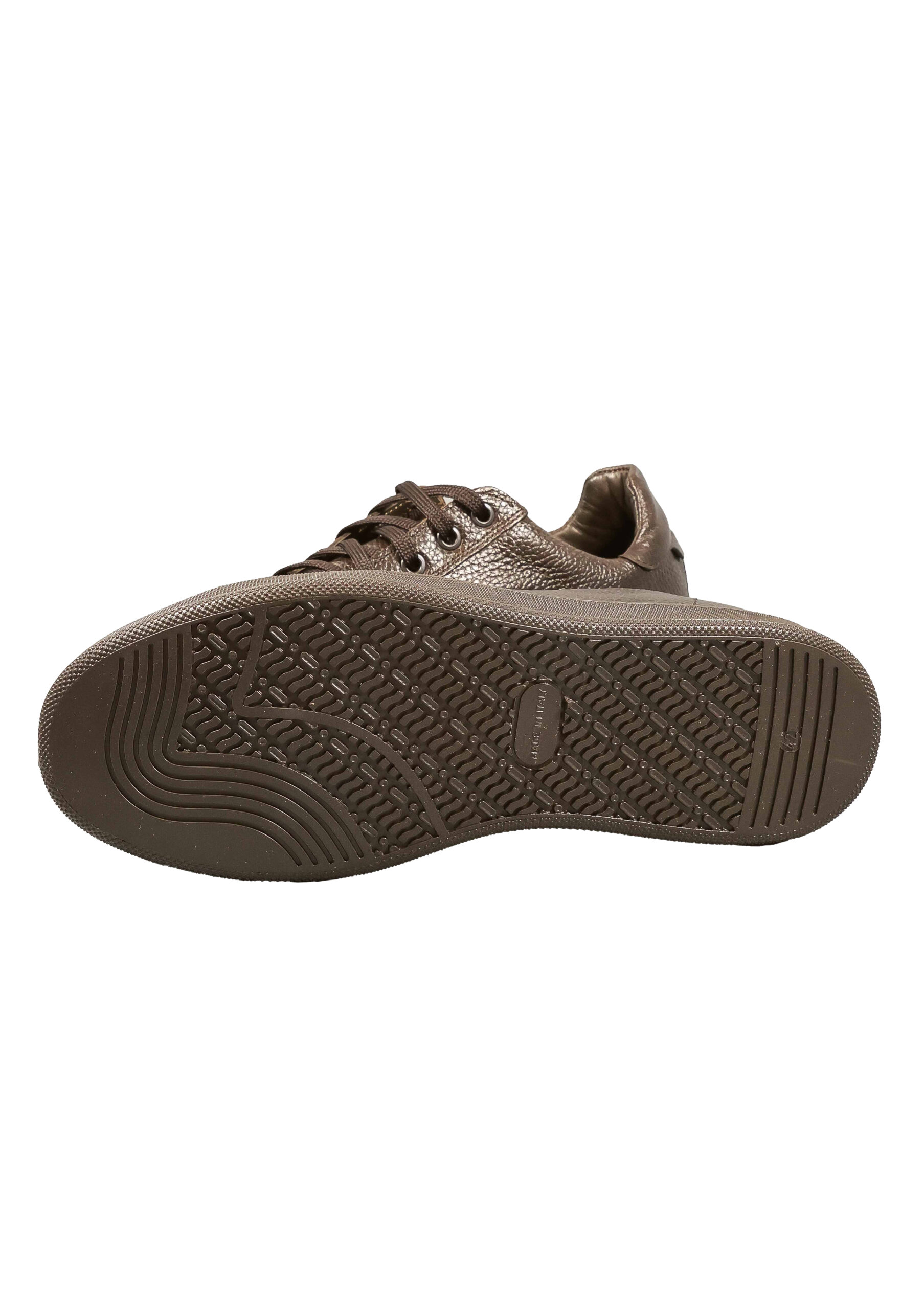 Original Italienische Sneakers Dunkelbraun Leder Herren A702 – Bild 5
