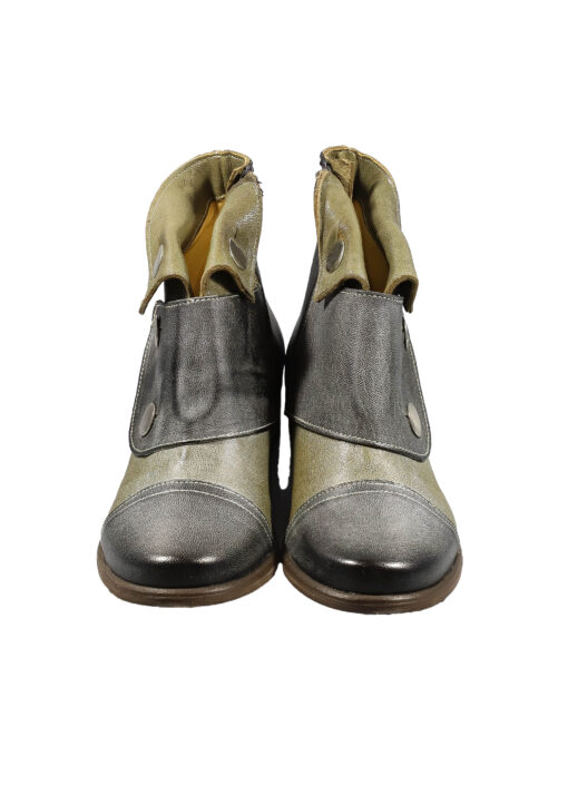 Alternative view of Original Italienische Stiefeletten Schwarz/Grün Leder Damen B607