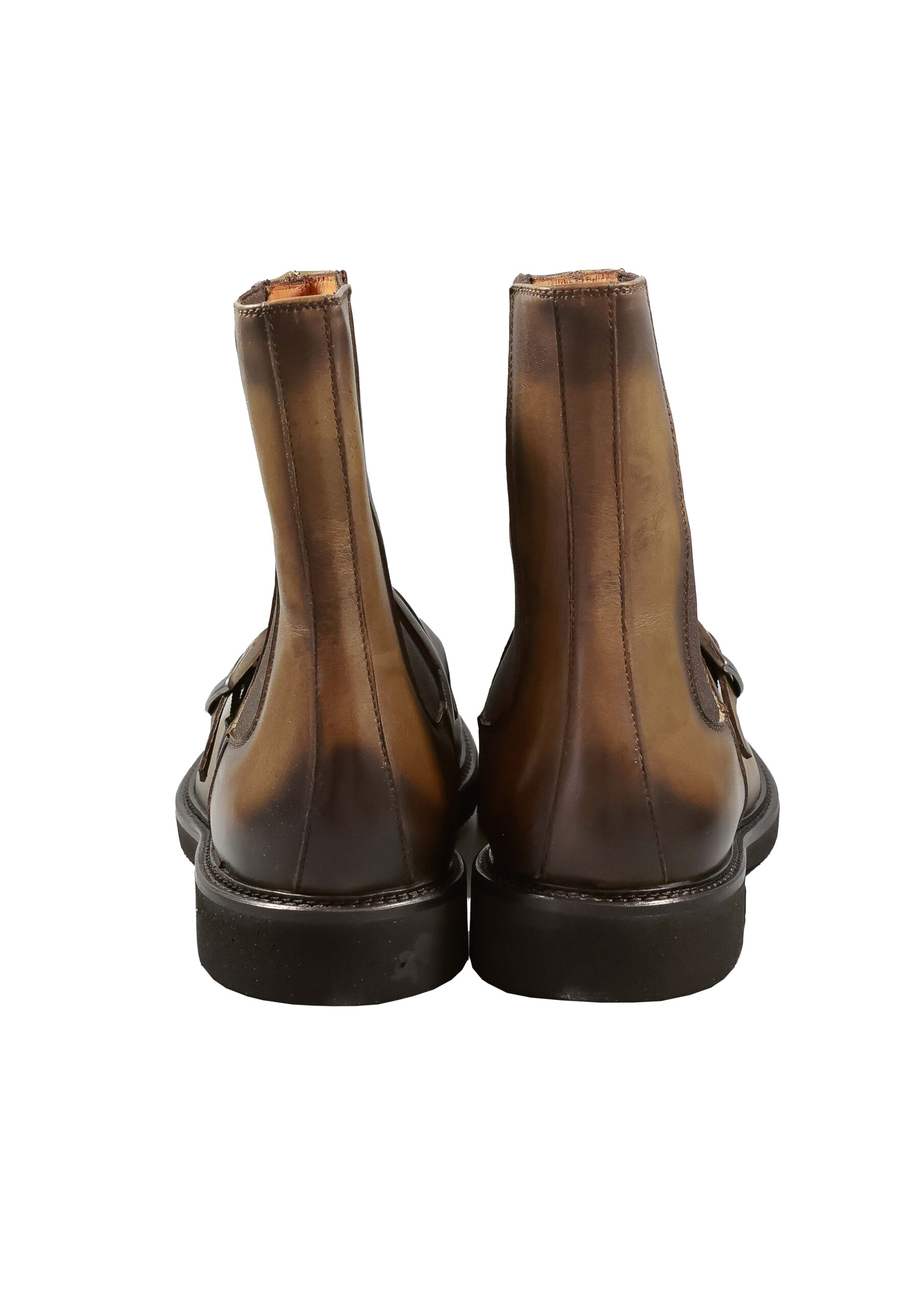 Original Italienische Stiefeletten Braun Leder Herren A716 – Bild 3