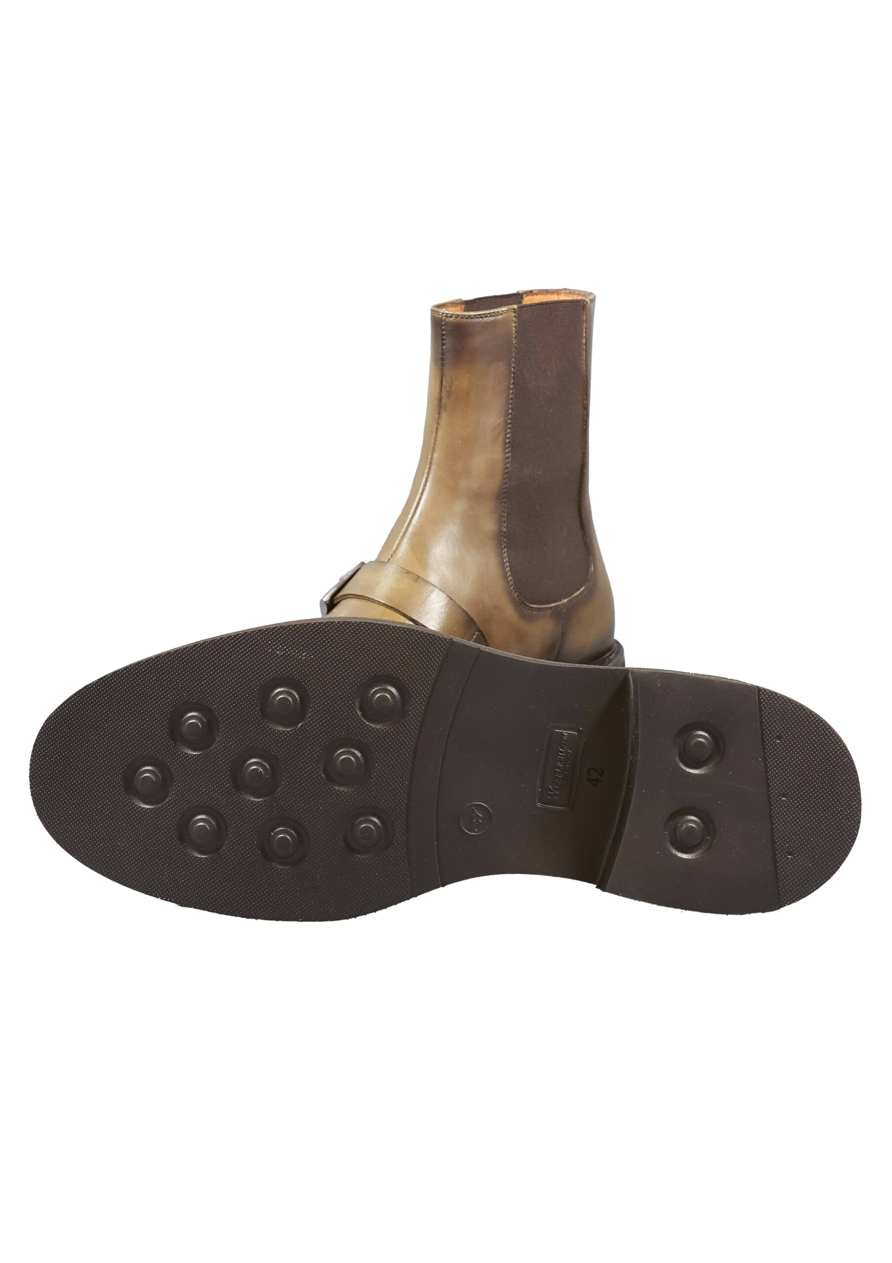 Original Italienische Stiefeletten Braun Leder Herren A716 – Bild 5