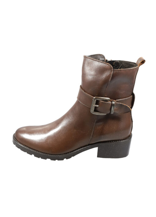 Original Italienische Stiefeletten Braun Leder Damen B642