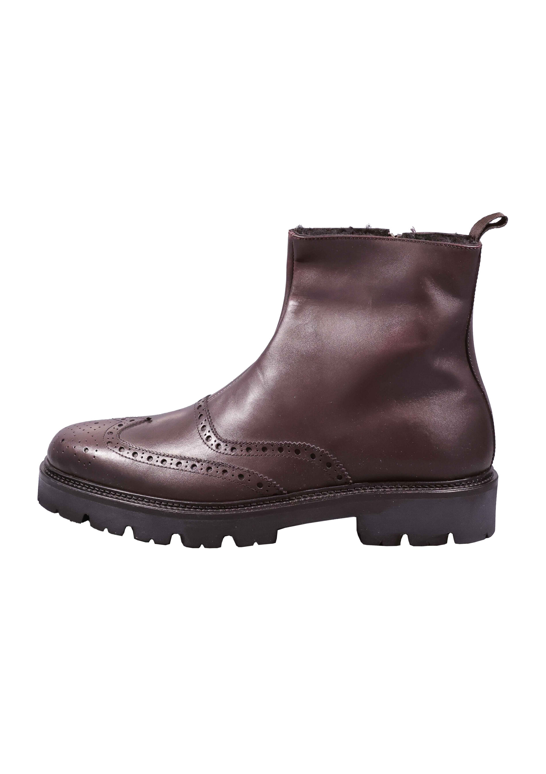 Original Italienische Winterboots Bordeaux Leder Herren A714