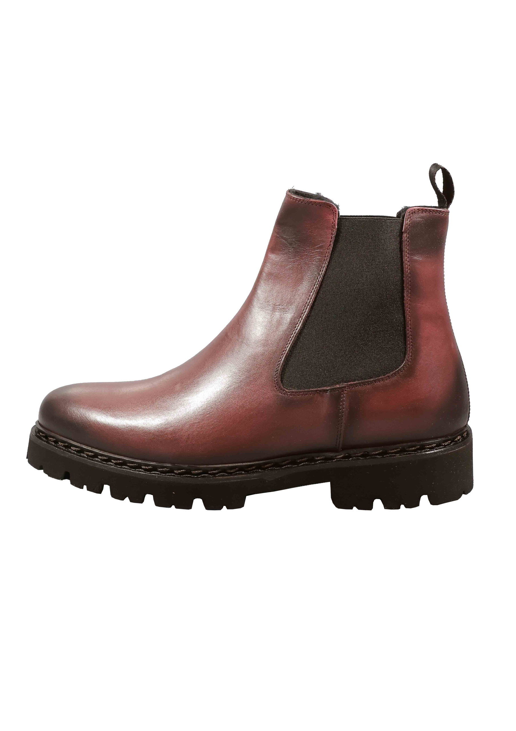 Original Italienische Winterboots Bordeaux Leder Herren A713