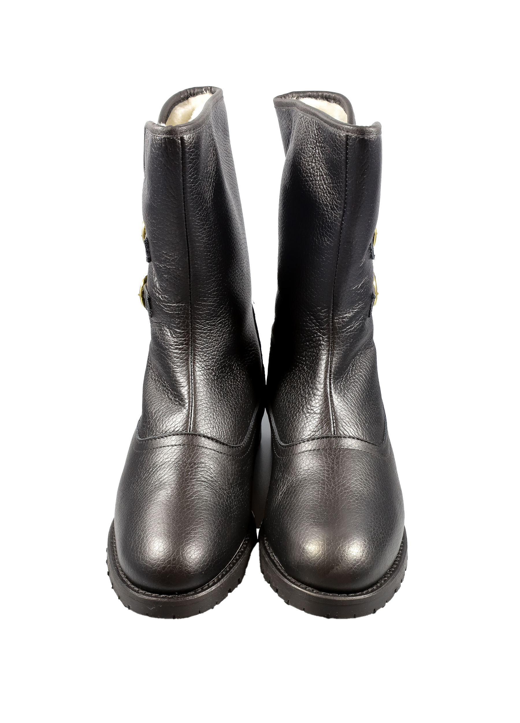Original Italienische Stiefeletten Schwarz Leder Damen B637 – Bild 5