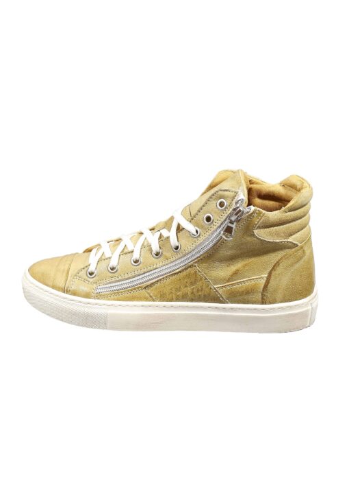Original Italienische Sneakers Beige Leder Damen B721