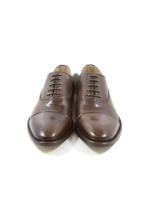 Original italienische Anzugsschuhe Dunkelbraun Leder Herren SH45 - Image 3