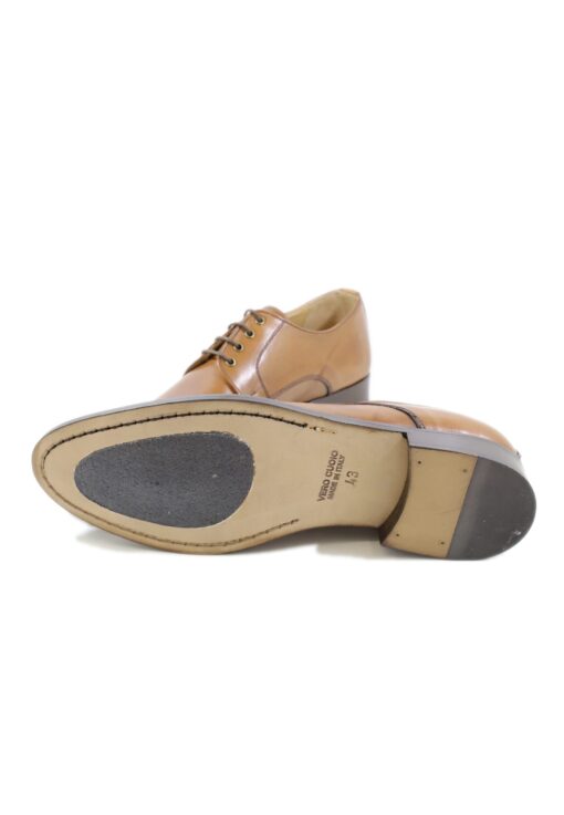 Original italienische Anzugsschuhe Hellbraun Leder Herren SH44 - Image 4